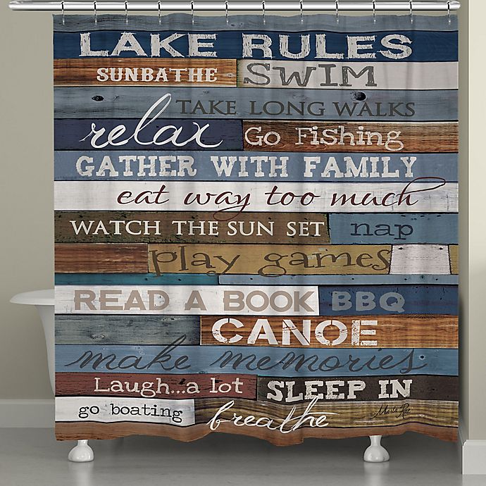 Laural Home Lake Rules Shower Curtain, Lake Shower Curtain