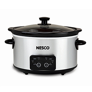 Nesco&reg; Everyday 4 qt. Oval Digital Slow Cooker in Stainless Steel. View a larger version of this product image.