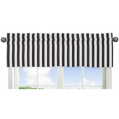 Sweet Jojo Designs Paris Striped Window Valance in Black/White. View a larger version of this product image.
