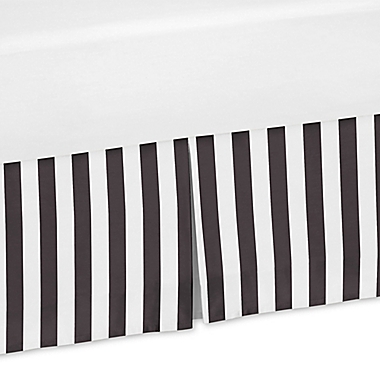 Sweet Jojo Designs Paris Striped Crib Skirt in Black/White. View a larger version of this product image.