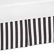Sweet Jojo Designs Paris Striped Crib Skirt in Black/White