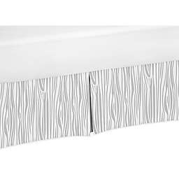 Sweet Jojo Designs Woodland Animals Wood Grain Print Crib Skirt in Grey/White