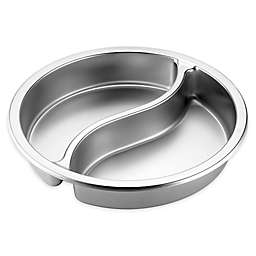 Ying Yang 7 qt. Stainless Steel Round Divided Food Pan
