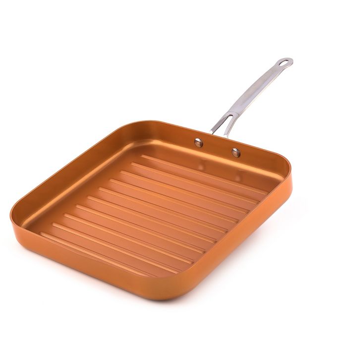 9.5 copper chef square pan with lid