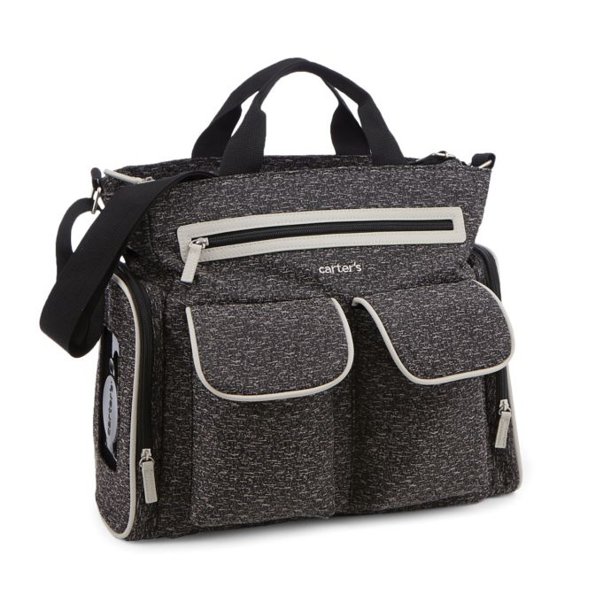 carter&#39;s® Sport Tote Diaper Bag in Black/Grey Melange | Bed Bath & Beyond