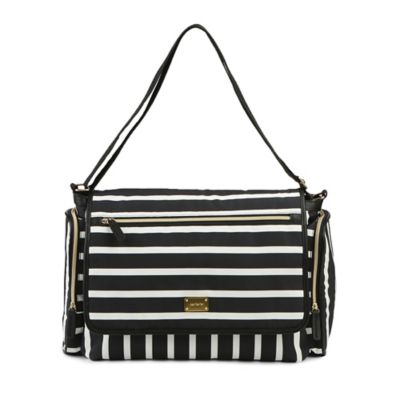 black and white striped bag