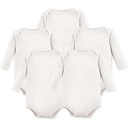 Luvable Friends® Size 0-3M 5-Pack Long Sleeve Bodysuits in White
