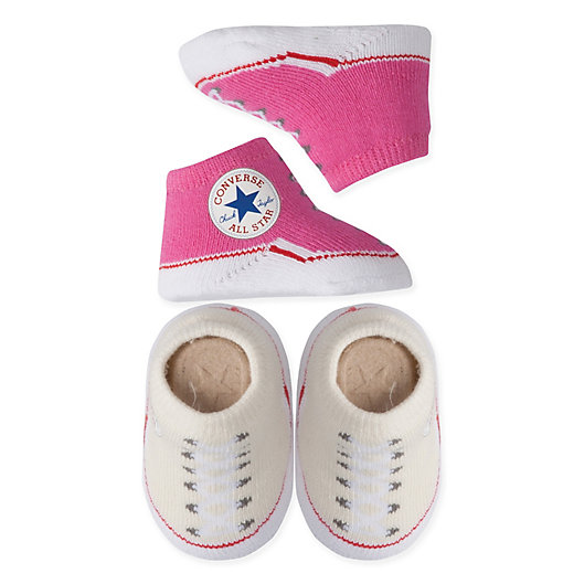 Alternate image 1 for Converse 2-Pack Chuck Booties in Pink/Cream