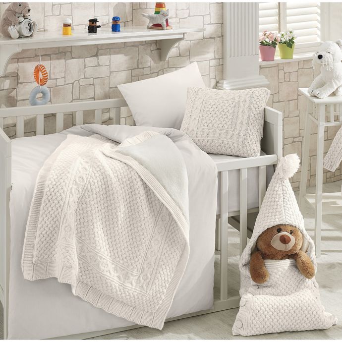 Nipperland Natural 6 Piece Crib Bedding Set In Cream Bed Bath