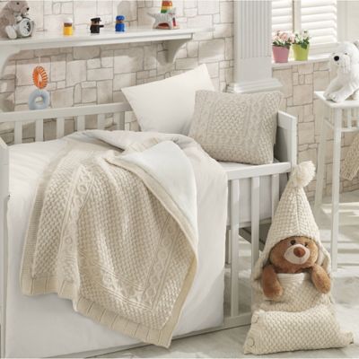 beige crib bedding set