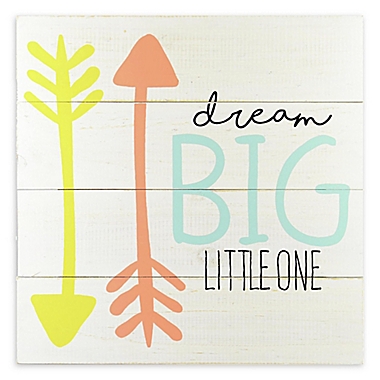 Linden Ave 12-Inch Square Dream Big Little One Wood Plank Artwork. View a larger version of this product image.