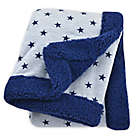 Alternate image 0 for Just Born&reg; Plush Star Blanket in Navy/Heather Grey