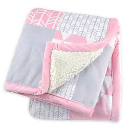 Just Born® Patchwork Plush Blanket in Pink