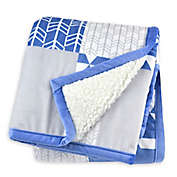 Just Born&reg; Patchwork Plush Blanket in Blue