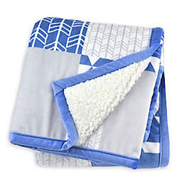 Just Born® Patchwork Plush Blanket in Blue