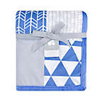 Alternate image 1 for Just Born&reg; Patchwork Plush Blanket in Blue