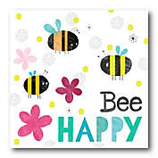 Courtside Market Bee Happy I 12-Inch Square Canvas Wall Art