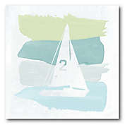 Courtside Market Seaside Sailboat 16-Inch Square Canvas Wall Art