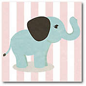 Courtside Market Happy Baby Animals I Elephant 16-Inch Square Canvas Wall Art in Pink/Blue