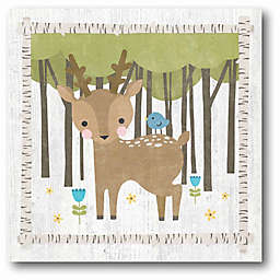 Courtside Market Woodland Hideaway Deer 12-Inch Square Canvas Wall Art