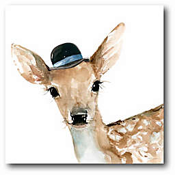 Courtside Market Cute Critter Deer 16-Inch Square Canvas Wall Art