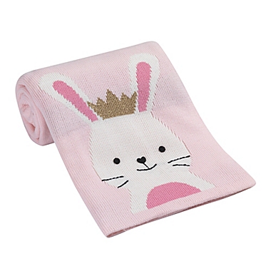 Lambs &amp; Ivy&reg; Bunny Jacquard Knit Blanket in Pink/White. View a larger version of this product image.