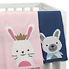 Alternate image 2 for Lambs &amp; Ivy&reg; Bunny Jacquard Knit Blanket in Pink/White