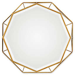 30-Inch Uttermost Mekhi Octagonal Antiqued Gold Mirror