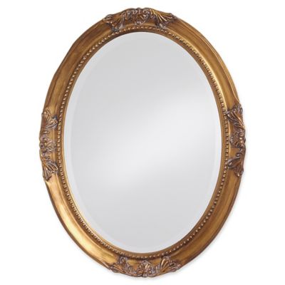 Howard Elliott&reg; 33-Inch x 25-Inch Oval Queen Ann Mirror in Antique Gold