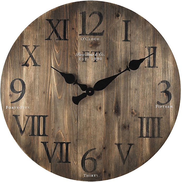 Firstime 24 Inch Rustic Barnwood Round Wall Clock Bed Bath And Beyond Canada - Rustic Barn Wood Wall Clock