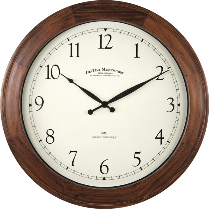 FirsTime® 16Inch Garrison Round Wall Clock in Walnut Bed Bath and