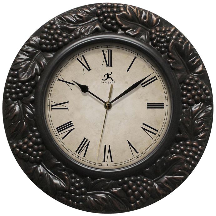 Infinity Instruments 13.5Inch Napa Wall Clock in Pewter Bed Bath