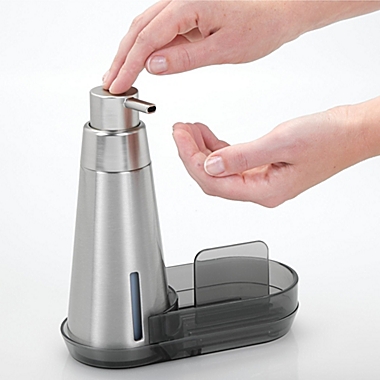 InterDesign Soap Pump Dispenser Caddy in Brushed Stainless Steel. View a larger version of this product image.