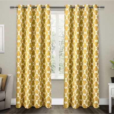 2 A72 Yellow Persian Insulated Thermal Privacy Blackout Window Curtain Panels 