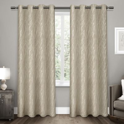 Forest Hill 96-Inch Grommet Top Room Darkening Window Curtain Panels in Natural (Set of 2)