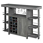 Brassex Inc. Bar with Smoked Glass Top