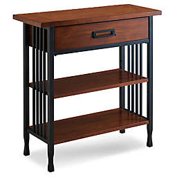 Leick Home Ironcraft Foyer Bookcase with Drawer Storage in Oak