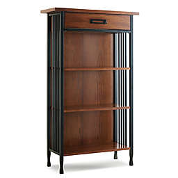 Leick Home Ironcraft Mantel Height Bookcase with Drawer in Oak