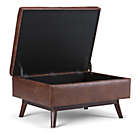 Alternate image 2 for Simpli Home Owen Faux Leather Coffee Table Storage Ottoman in Distressed Saddle Brown