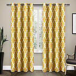 Ironwork 108-Inch Grommet Top Room Darkening Window Curtain Panels in Yellow (Set of 2)