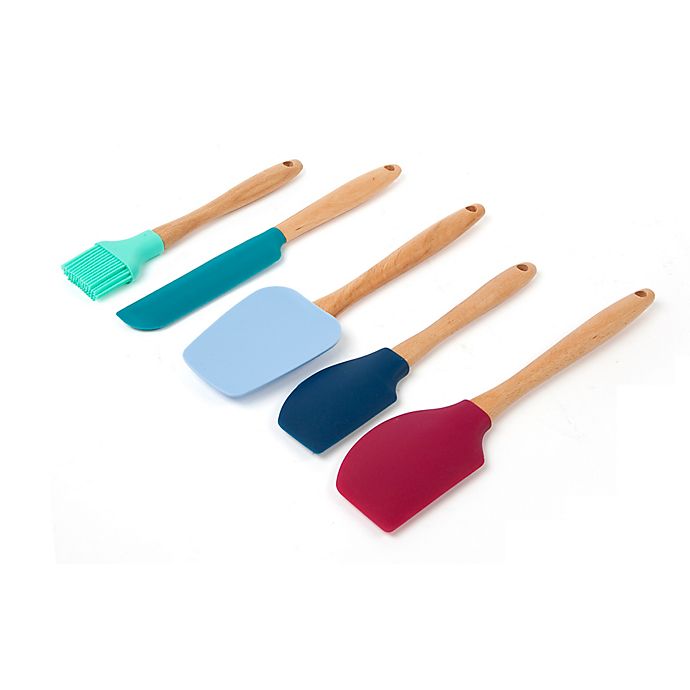Core Kitchen 5-Piece Beechwood/Silicone Utensil Set | Bed Bath & Beyond