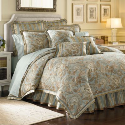 J. Queen New York™ Valdosta Aqua Comforter Set | Bed Bath And Beyond Canada