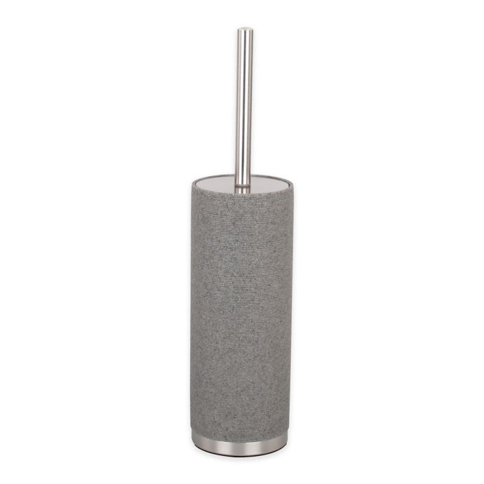 DKNY Highline Toilet Brush with Holder in Grey/Brushed Nickel Bed
