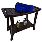 Alternate image 6 for EcoDecors&trade; Harmony 30-Inch Extended Teak Shower Bench with Shelf and Arms in Brown