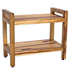 Alternate image 0 for EcoDecors&trade; Classic 24-Inch Teak Shower Bench with Shelf and Arms in Natural