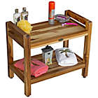 Alternate image 2 for EcoDecors&trade; Classic 24-Inch Teak Shower Bench with Shelf and Arms in Natural