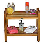Alternate image 3 for EcoDecors&trade; Classic 24-Inch Teak Shower Bench with Shelf and Arms in Natural