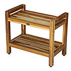 Alternate image 4 for EcoDecors&trade; Classic 24-Inch Teak Shower Bench with Shelf and Arms in Natural