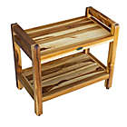Alternate image 5 for EcoDecors&trade; Classic 24-Inch Teak Shower Bench with Shelf and Arms in Natural