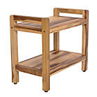Alternate image 1 for EcoDecors&trade; Classic 24-Inch Teak Shower Bench with Shelf and Arms in Natural